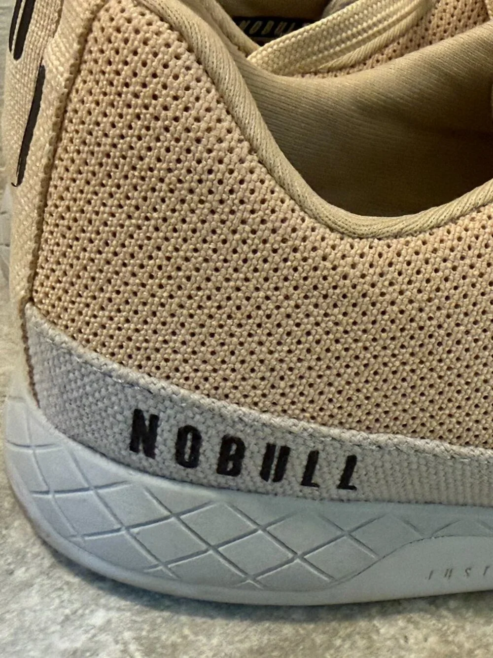 NOBULL Canvas Sand Neutral Trainer Athletic Gym Shoes Women's size 9